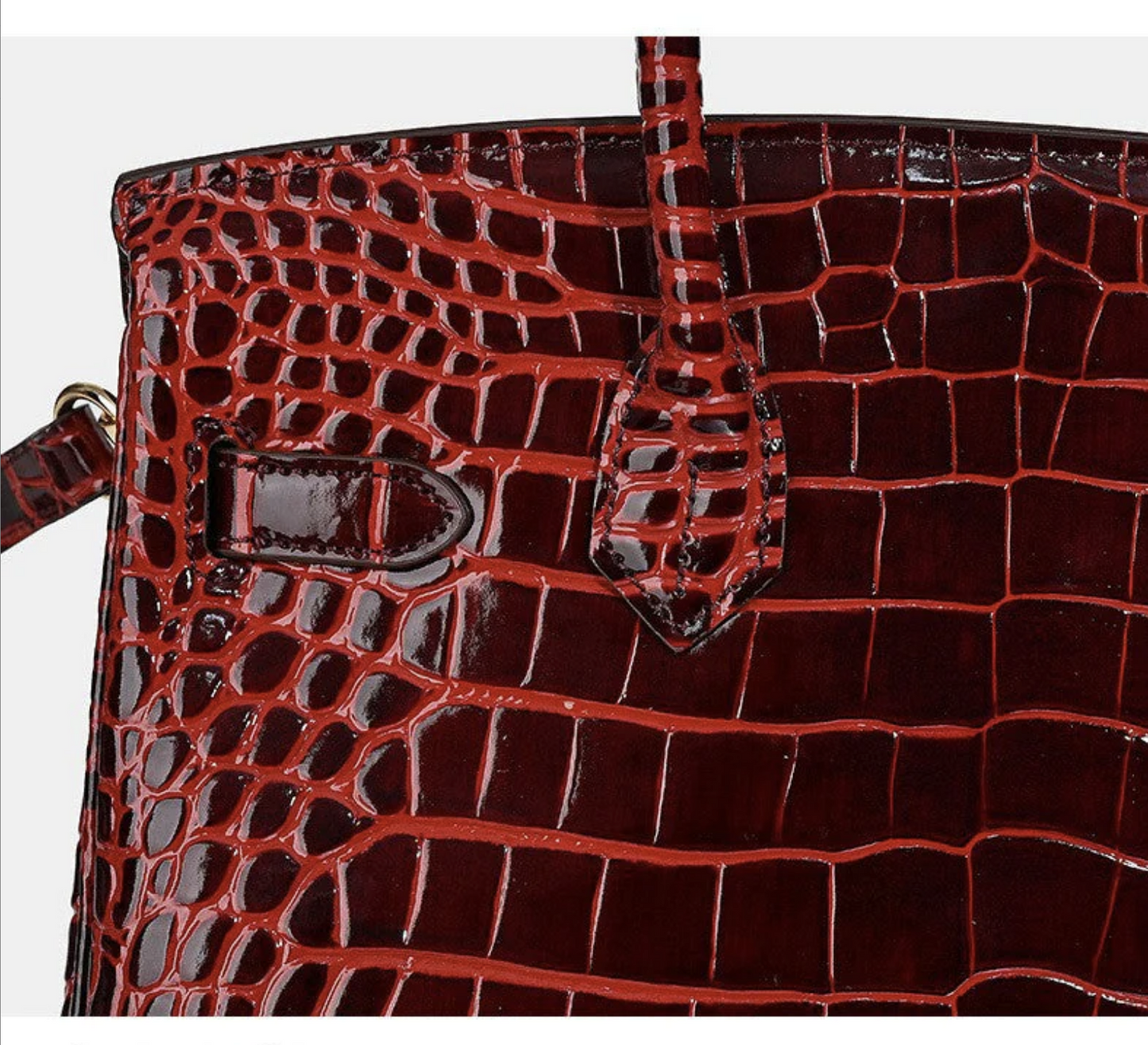 Florvane™ Crocodile Pattern Cowhide Handbag