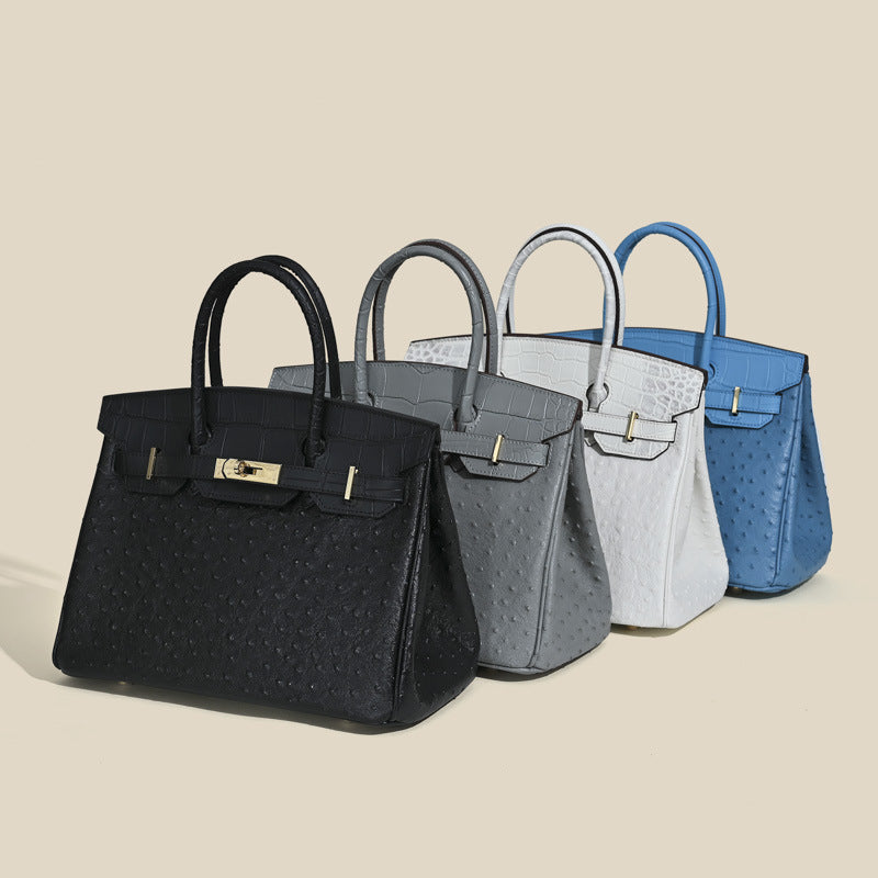Florvane™ Ostrich Grain Genuine Leather Bag