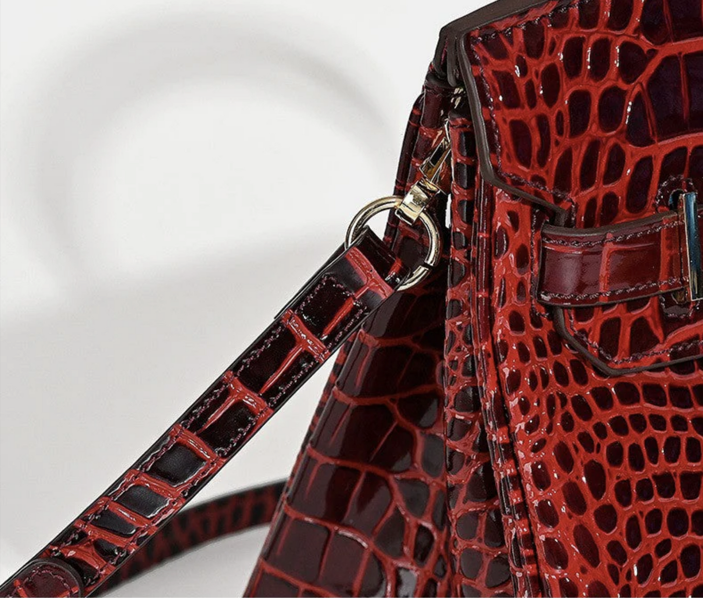 Florvane™ Crocodile Pattern Cowhide Handbag
