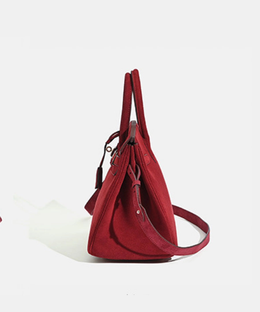 Florvane™ suede leather handbag