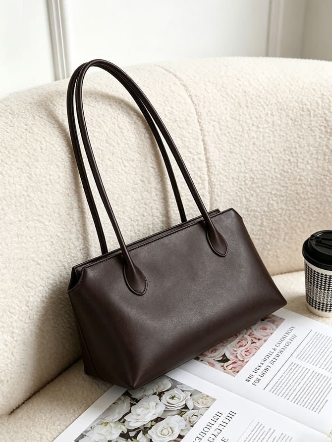 Florvane™ Milan Leather Shoulder Tote Bag