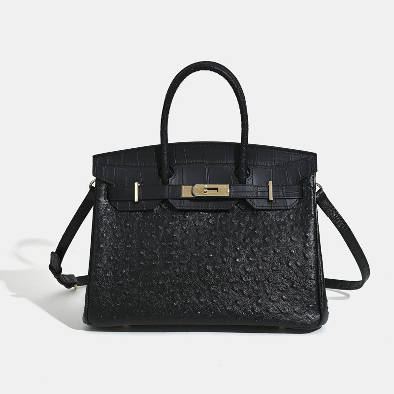 Florvane™ Ostrich Grain Genuine Leather Bag