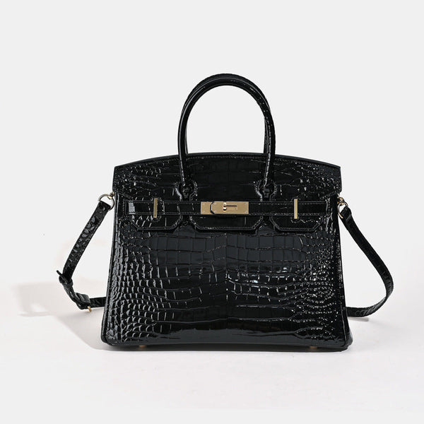 Florvane™ Crocodile Pattern Cowhide Handbag