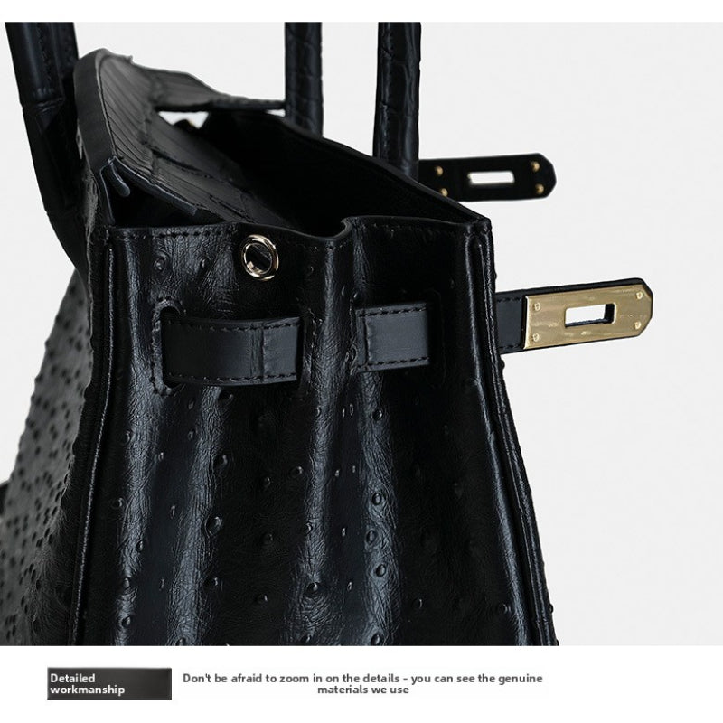Florvane™ Ostrich Grain Genuine Leather Bag