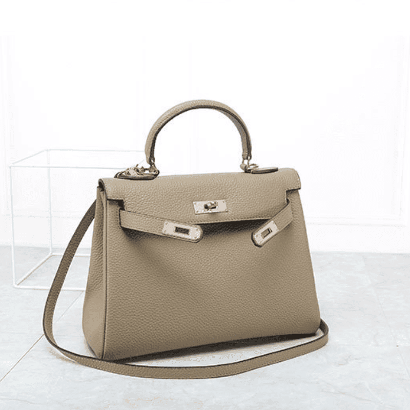 Florvane™ Genuine Leather Kelly Handbag