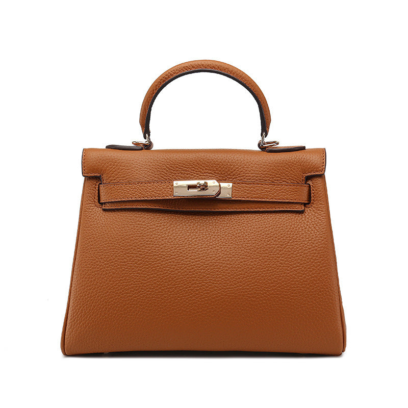 Florvane™ Genuine Leather Kelly Handbag