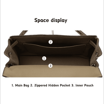 Florvane™ Genuine Leather Kelly Handbag