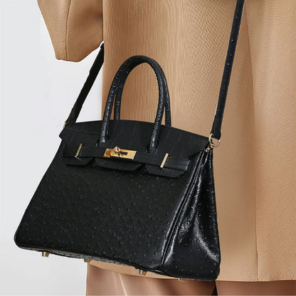Florvane™ Ostrich Grain Genuine Leather Bag