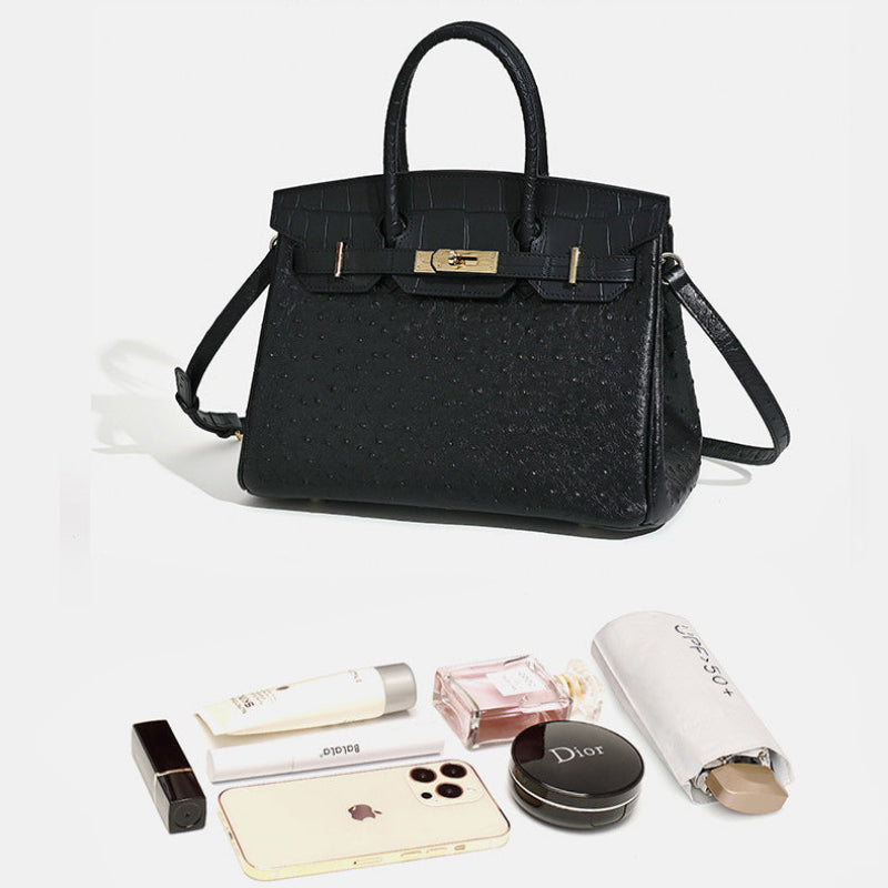 Florvane™ Ostrich Grain Genuine Leather Bag