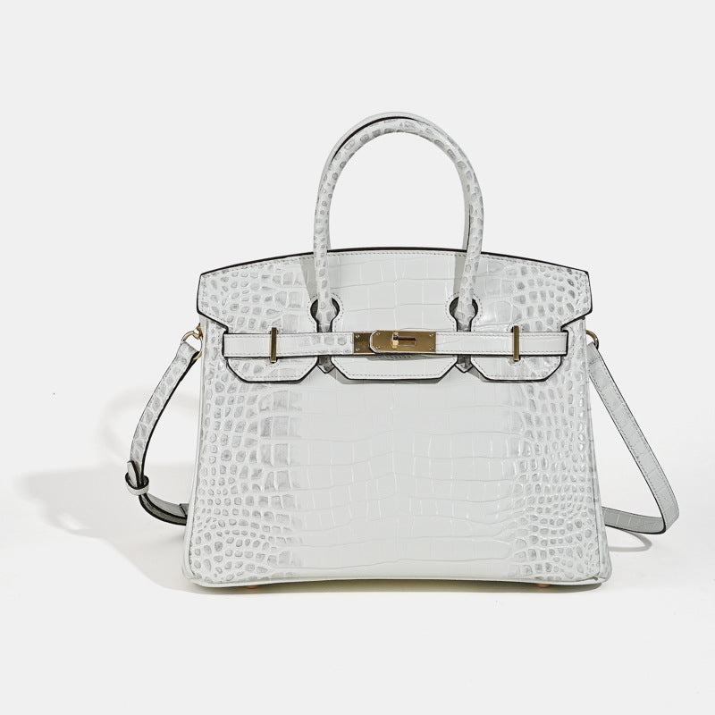 Florvane™ Crocodile Pattern Cowhide Handbag