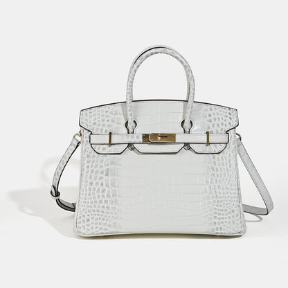 Florvane™ Crocodile Pattern Cowhide Handbag