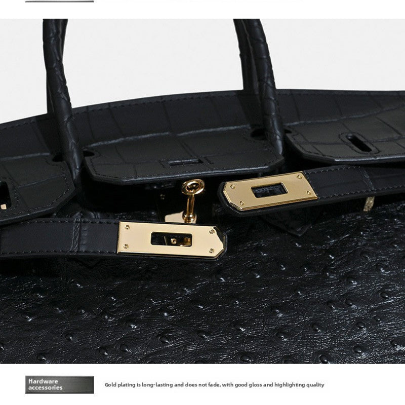 Florvane™ Ostrich Grain Genuine Leather Bag