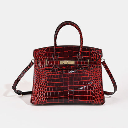 Florvane™ Crocodile Pattern Cowhide Handbag