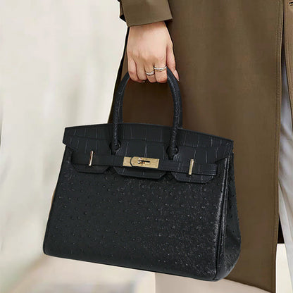 Florvane™ Ostrich Grain Genuine Leather Bag